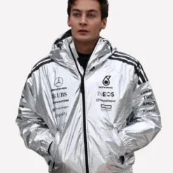 George Russell Silver Jacket with Hood