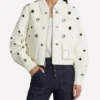 Joy Behar White Grommet Detail The View Leather Jacket