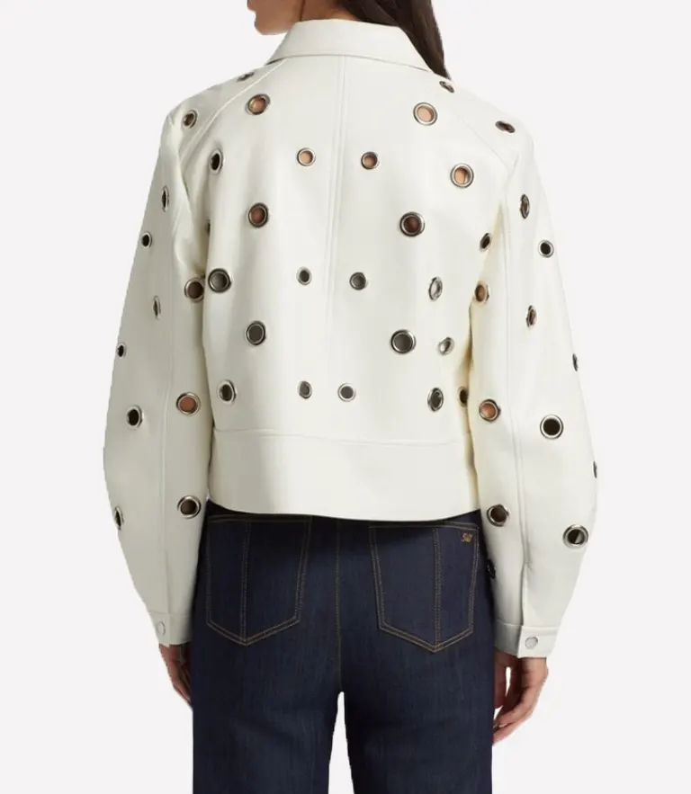 Joy Behar White Grommet Detail The View Leather Jacket The View 2025 Joy Behar White Grommet Detail Jacket