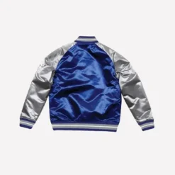 LA Dodgers Bomber Jacket Blue and Grey