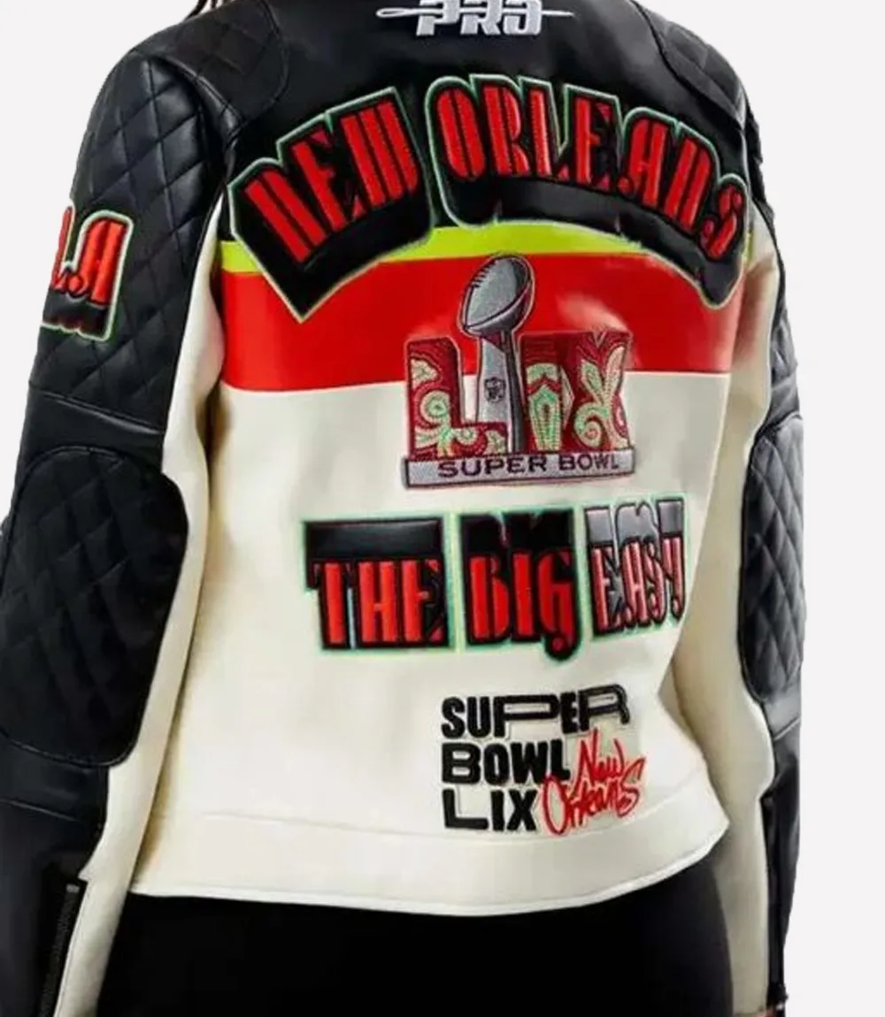 Master Super Bowl LIX Pregame Leather Jacket Racer Master P Super Bowl LIX Jacket