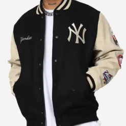 NY Yankees World Series Varsity Jacket Black