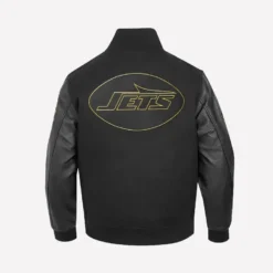 Black Full-Zip New York Jets Varsity Jacket
