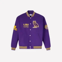Purple OVO LSU Tigers Varsity Jacket