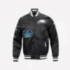 Philadelphia Eagles Old English Classic Rib Satin Jacket Black