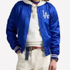Polo Ralph Lauren LA Dodgers Blue Satin Varsity Jacket