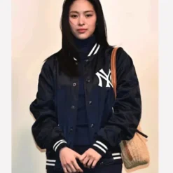 Polo Ralph Lauren Yankees Satin Varsity Jacket Black