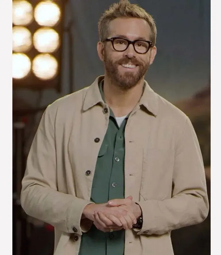 Ryan Reynolds Welcome to Wrexham Beige Jacket Ryan Reynolds Welcome to Wrexham Cotton Jacket