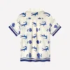 The White Lotus S03 Sam Nivola Crocodile Print Shirt