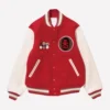Stussy Bape Varsity Jacket Red