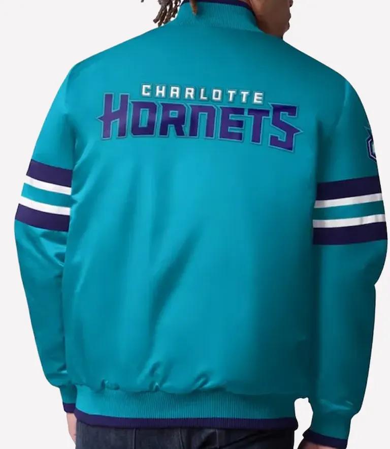 Teal Charlotte Hornets Scout I Varsity Satin Jacket Scout I Charlotte Hornets Varsity Jacket