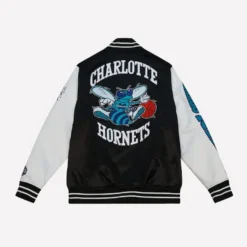 Team Origins Charlotte Hornets Satin Black Jacket