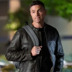 S07 Eric Winter Banana Republic Black Leather Jacket