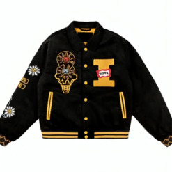 Ice Cream Team Black Unisex Varsity Jacket