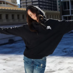 Stussy Angel Unisex Oversized Black Hoodie