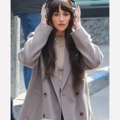 Verity Dakota Johnson Wool Coat Grey