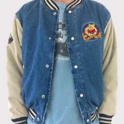 Vintage Winnie The Pooh Denim Varsity Jacket