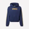 76 ERL Venice Benice Jersey Hoodie Blue