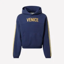 76 ERL Venice Benice Jersey Hoodie Blue