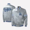 Gray Starter Slider Los Angeles Dodgers Full-Snap Satin Jacket