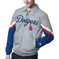 LA Dodgers Champ Grey Full Zip Jacket