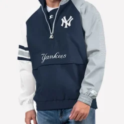 New York Yankees Starter Navy Half-Zip Jacket