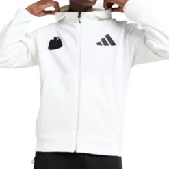 Newcastle United Z.N.E. White Zip Hoodie Jacket