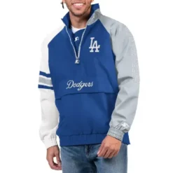 Royal Elite Los Angeles Dodgers Pullover Half Zip Jacket