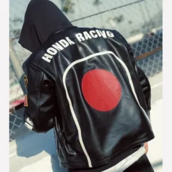 Larry Honda Racing Black Leather Jacket