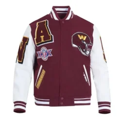 Washington Commanders Mashup Rib Varsity Wool/Leather Jacket