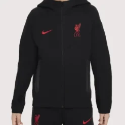 2025 LFC Liverpool Tech Fleece Football Black Hoodie
