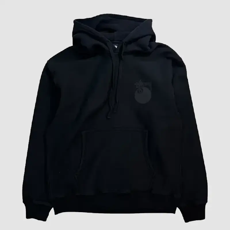 8 Ball Stussy Pigment Black Dyed Hoodie 8 Ball Stussy Pigment Dyed Black Hoodie