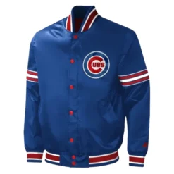 Chicago Cubs Starter Midfield Satin Royal Blue Varsity Jacket