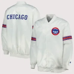 Chicago Cubs Power Forward Starter White Varsity Jacket