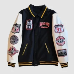 Death Row Records Patched Varsity Black & White Jacket