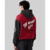 Red and Black Gap Chicago Logo Colorblock Hoodie