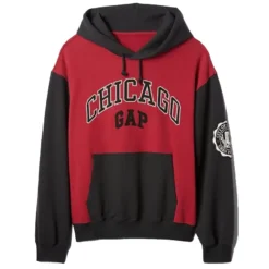 Gap Chicago Logo Colorblock Red and Black Hoodie