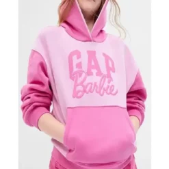 Gap and Barbie Logo Pink Two Tone Hoodie