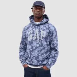 Gap × Love Shack Fancy Floral Logo Hoodie – Navy Blue