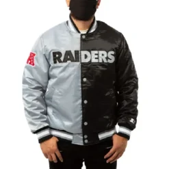 Bomber Las Vegas Raiders Black and Grey Jacket