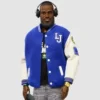 LeBron James LeBARBIE Blue and White Varsity Jacket