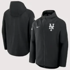 New York Mets Authentic Collection Raglan Performance Black Jacket