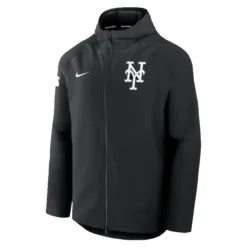 New York Authentic Collection Mets Raglan Performance Black Jacket