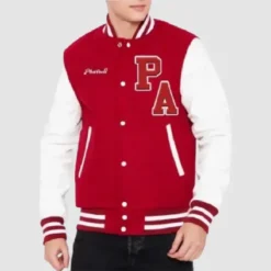 Pharrell Williams Princess Anne High School Letterman Varsity Bomber Jacket – Red and White