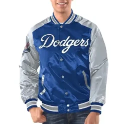 Renegade Los Angeles Dodgers Varsity Full-Snap Satin Jacket