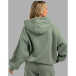 Rusty Signature Oversized Green Fleece Hoodie