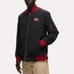 San Francisco 49ers Sideline Coach Full-Zip Bomber Jacket