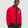 MLB Timberwolves Vs Warriors Stephen Curry Under Armour Red Jacket