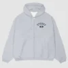Stussy Varsity Zip-Up Grey Hoodie