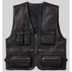 Supreme Black Leather Cargo Vest